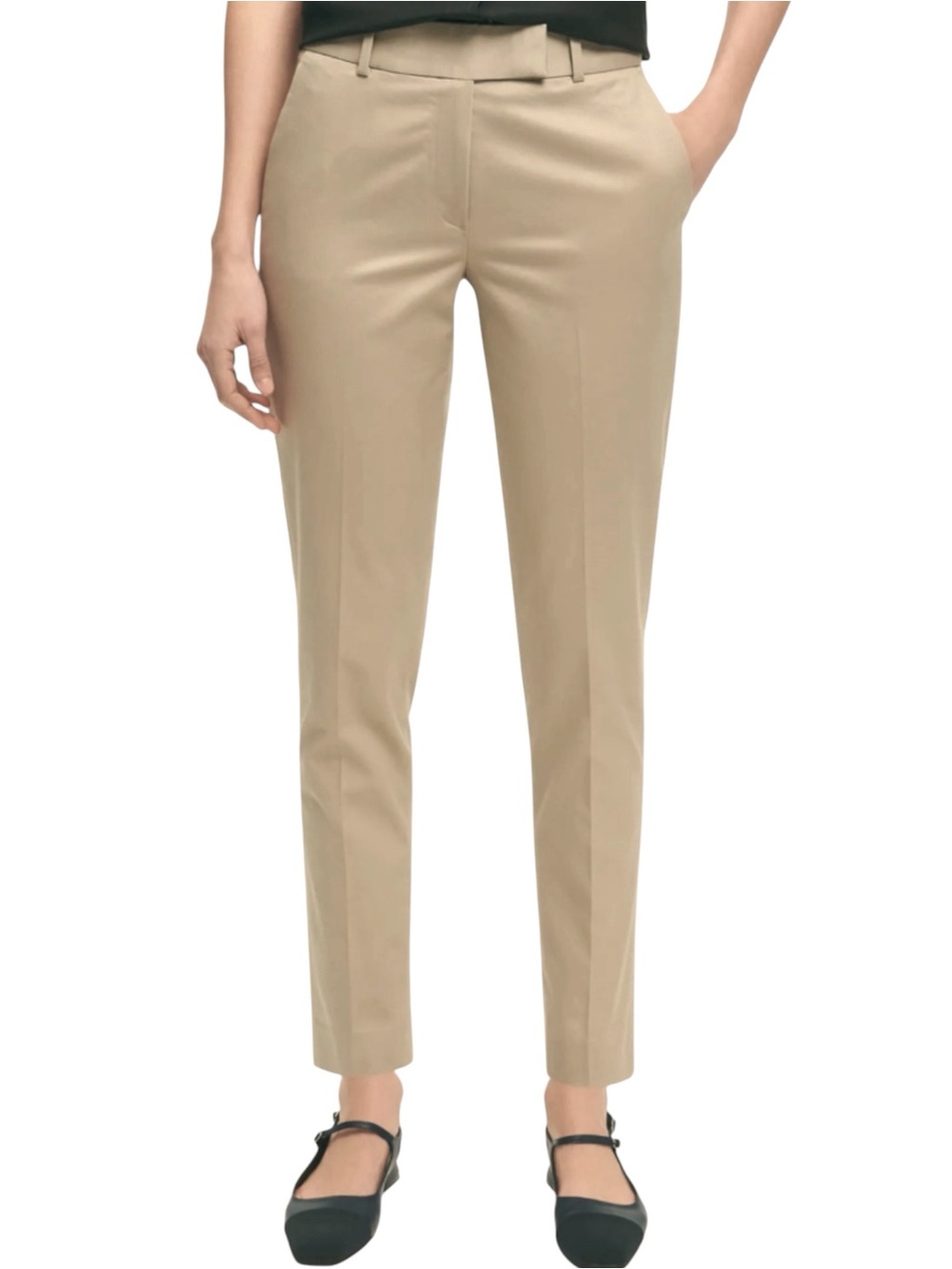 Brooks Brothers Tan Cotton Advantage Chino Stretch Tapered Leg Pants (10/12)